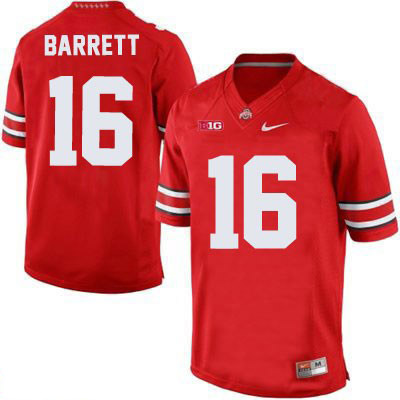 Ohio State Buckeyes Men's J.T. Barrett #16 Red Authentic Nike College NCAA Stitched Football Jersey HP19K11QS